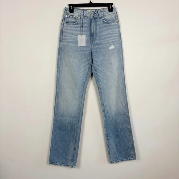 GRLFRND Sara Super High Rise Straight Jeans in La Brea Ave Size 27 Straight Leg